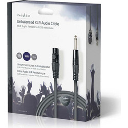 Καλώδιο 3-Pin XLR θηλ.σε 6.35mm αρσ. 10.0 m, γκρι. NEDIS COTG15120GY100 NEDIS