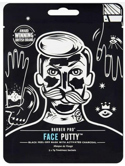 Barber Pro Face Putty Black Peel-Off Μαύρη Μάσκα Προσώπου για Καθαρισμό & Μαύρα Στίγματα με Άνθρακα 3x7gr