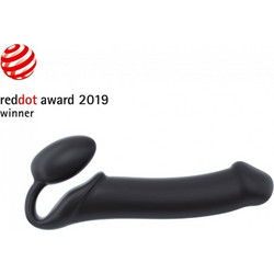 SEMI-REALISTIC BENDABLE STRAP-ON BLACK SIZE XL