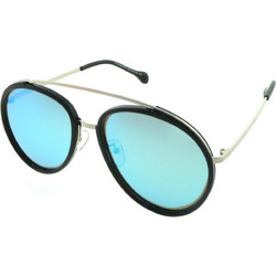 Enzo 27030 D01 Ανδρικά Γυαλιά Ηλίου Aviator Μεταλλικά Ασημί Μαύρα με Μπλε Polarized Φακό