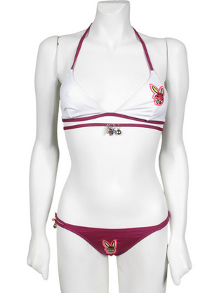 Playboy Bikini Set Τριγωνάκι Brazil Λευκό Κόκκινο PB130F-323