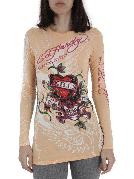 Μπλούζα Μακρυμάνικη Ed Hardy Multi Platinum A9WCFSBP-PEACH-Peach Γυναικείο