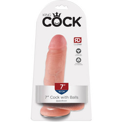 Pipedream King Cock 7" Ρεαλιστικό Dildo με Βεντούζα & Όρχεις 18cm Flesh