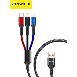 USB Καλώδιο Γρήγορης Φόρτισης 3 Σε 1 2.4A