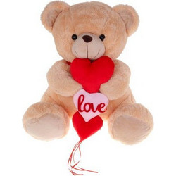 Λούτρινο Αρκουδάκι 60εκ Μπεζ Καρδιά Love (VL266032)