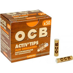 Φίλτρο OCB Slim Unbleached 50 Ενεργού Ανθρακα 7mm