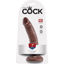 Pipedream King Cock 7" Ρεαλιστικό Dildo με Βεντούζα 18cm Chocolate