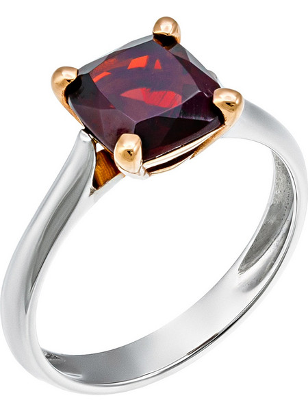 Δαχτυλίδι Λευκόχρυσος & Ροζ Χρυσός Κ14 με Garnet (P-10369) / Λευκόχρυσος Ροζ Χρυσός K14