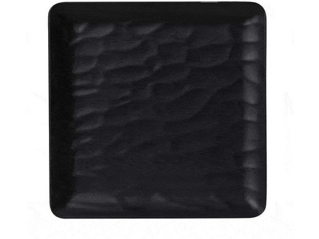 Espiel Πιάτο Γλυκού Μελαμίνης Τετράγωνο Wavy Matte Black 18x18cm MLB347K72-6