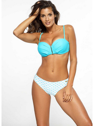 Marko Bikini Set Strapless με Ενίσχυση Λευκό Γαλάζιο M-576-141196
