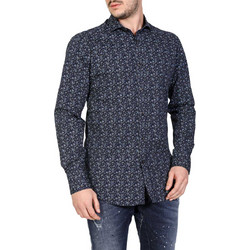 Stefan Ανδρικό Πουκάμισο Βαμβακερό Μακρυμάνικο Slim Fit Μπλε 9028-F/W21
