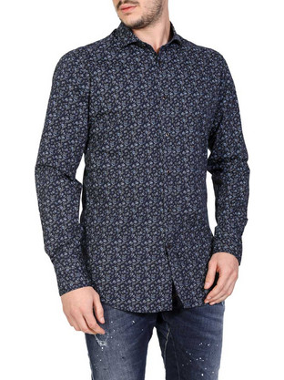 Stefan Ανδρικό Πουκάμισο Βαμβακερό Μακρυμάνικο Slim Fit Μπλε 9028-F/W21