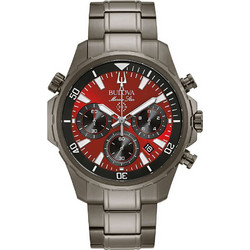 Bulova Marine Star Ανδρικό Ρολόι Χρονογράφος με Γκρι Μεταλλικό Μπρασελέ 98B350
