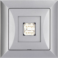 Πρίζα Με 2 Θυρες Usb 2,1A Ασημι Timex 5907522190088