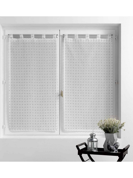 Spitishop Σετ Κουρτίνες Παραθύρου με Τιράντες 60x90 L-C Pomponella 1626650 Gris