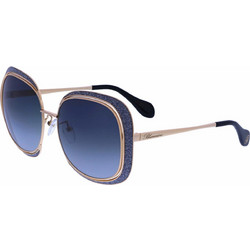 Blumarine SBM122 300F Γυναικεία Γυαλιά Ηλίου Τετράγωνα Μεταλλικά Χρυσά με Μπλε Polarized Φακό