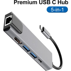 5 In 1 Type C To HUB Smart Dock PD charging HW-TC21 (Κωδ. 1-DOCK003)