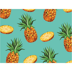 Contento Matteo Σουπλά Βινυλίου 40x30 Natural Tropical Pineapples