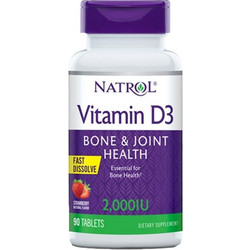 Natrol Vitamin D3 2000iu Strawberry 90 Ταμπλέτες