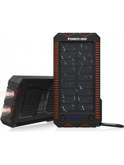 Poweradd Apollo 2 Panel Ηλιακό Power Bank 12000mAh με 2 Θύρες USB-A Black