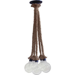 Heronia Lighting UT-5/F TS Rope Κρεμαστό Φωτιστικό Οροφής με Σχοινί Πολύφωτο E27 Καφέ 31-0195