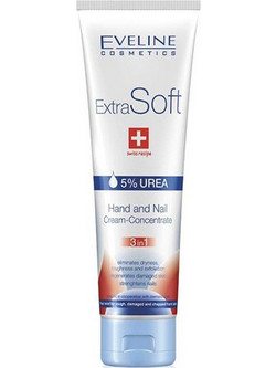 Eveline Extra Soft 5% Urea Hand & Nail Cream-Conccentrate 3 In 1 Ενυδατική Κρέμα Χεριών & Νυχιών 100ml