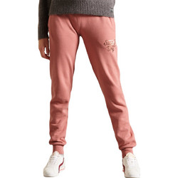Superdry Script Style Workwear Γυναικείο Παντελόνι Φόρμας Fleece με Λάστιχο Σομόν W7010615A-5OR