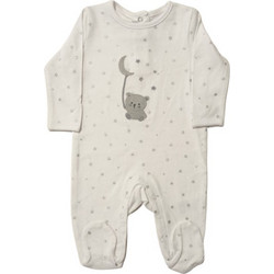 Βρεφικό φορμάκι Rock Bear (T20323) λευκό με ασημί αστεράκια