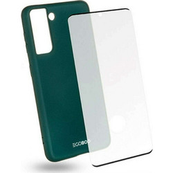 Θήκη & Γυαλί Προστασίας Για Galaxy S21 Ultra (Σετ 2Τμχ) SS21UTPURUBYGL Green Egoboo