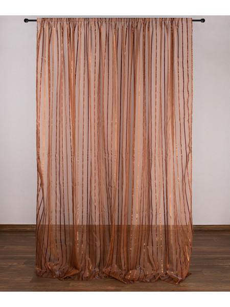 Silk Fashion Κουρτίνα με Τρέσα 280x300 nx6104 Καφέ