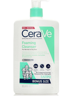 CeraVe Foaming Cleanser Normal To Oily Skin Gel Καθαρισμού Προσώπου για Ακμή 1lt