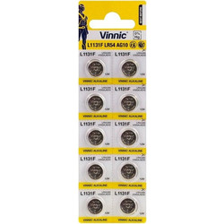 Vinnic LR54/AG10/189/LR1130/G10/SR54/390 1.5V 10τμχ