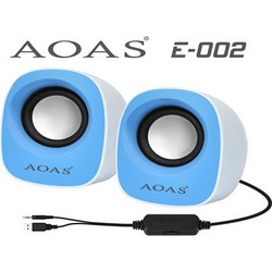 Aoas E-002 Ηχεία Υπολογιστή 2.0 6W Blue White