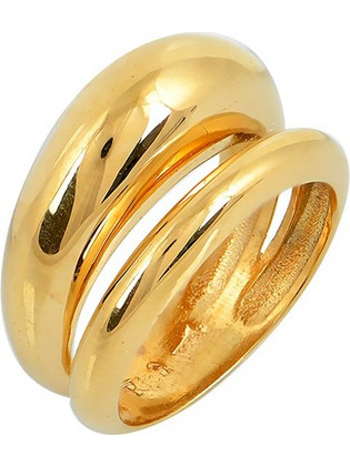 Rich Passion Ασημένιο Δαχτυλίδι Double Yellow Gold Free form (RIY129)