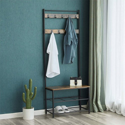 Vasagle Μεταλλικό Έπιπλο Εισόδου με 3 Ράφια και 9 Κρεμάστρες 70 x 175 x 32 cm (HSR41BX) (VASHSR41BX)