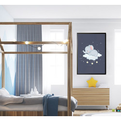 ΠΑΙΔΙΚΗ ΑΦΙΣΑ SLEEPY ELEPHANT 48282 (PVC/PLEXIGLASS ΜΑΥΡΗ ΚΟΡΝΙΖΑ) 50x70cm