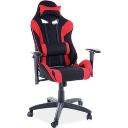 Viper Καρέκλα Gaming Δερματίνης με Ρυθμιζόμενα Μπράτσα Μαύρη Κόκκινη VIPER-CC
