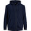 Jack & Jones Ανδρική Ζακέτα Φούτερ με Κουκούλα και Φερμουάρ Navy Μπλε 12182493