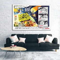 Πίνακας σε καμβά - Vintage Movie Posters - Battle of The Worlds - 45 x 30 εκ
