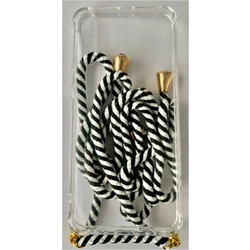 GOOSPERY CLEAR CASE WITH STRAP SAMSUNG A70 - BLACK/WHITE