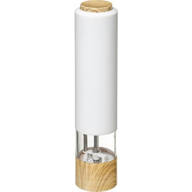 Ηλεκτρικός Μύλος Πιπεριού σε Λευκό χρώμα με ξύλινη λεπτομέρεια, 5.5X22.3 cm