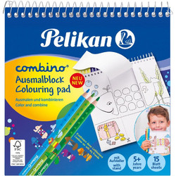 Pelikan Μπλοκ Ζωγραφικής 15 φύλλα Combino με Ζωάκια 15 x 15 cm κωδικός 811231
