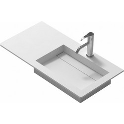 Inter Ceramic Ένθετος Νιπτήρας Μπάνιου 120x46cm Λευκός ICB38130R
