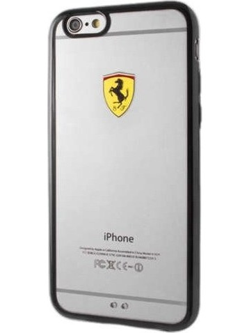 Ferrari Hard Shield Racing Back Cover Transparent / Black (iPhone 6 / 6s)