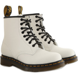 Dr. Martens 1460 Γυναικεία Αρβυλάκια Δερμάτινα Λευκά με Χοντρό Χαμηλό Τακούνι 11822100