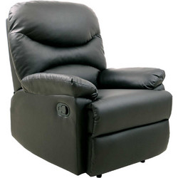 Woodwell Πολυθρόνα Relax Δερματίνη Μαύρη Luisa E9780,4P
