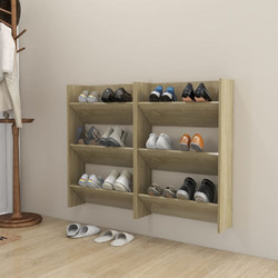 vidaXL Παπουτσοθήκη Ξύλινη Τοίχου Sonoma Μ60xΠ18xΥ90cm 806766