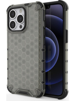 Honeycomb Case armor cover with TPU Bumper for iPhone 13 Pro black