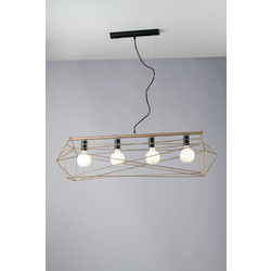 Fan Europe I-Abraxas-S4-Gold Κρεμαστό Φωτιστικό Οροφής Ράγα Πολύφωτο E27 Χρυσό
