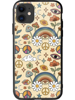 Θήκη Hippie Rainbow iPhone 11 Groove TPU (Tempered Glass και TPU)
